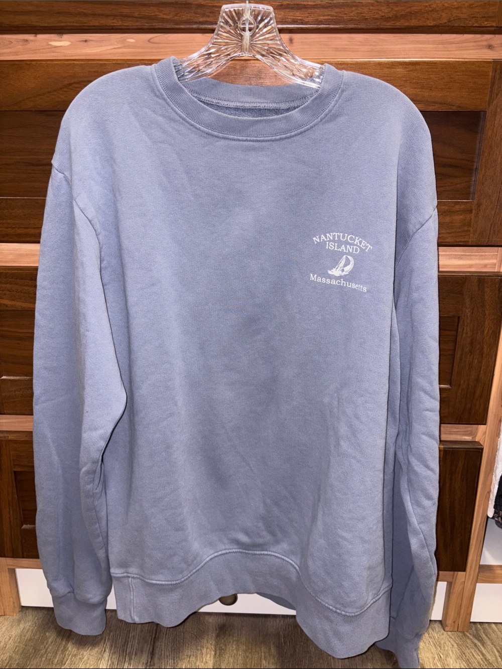 Brandy Melville NWOT Massachusetts Crewneck Sweatshirt - Dusty Blue